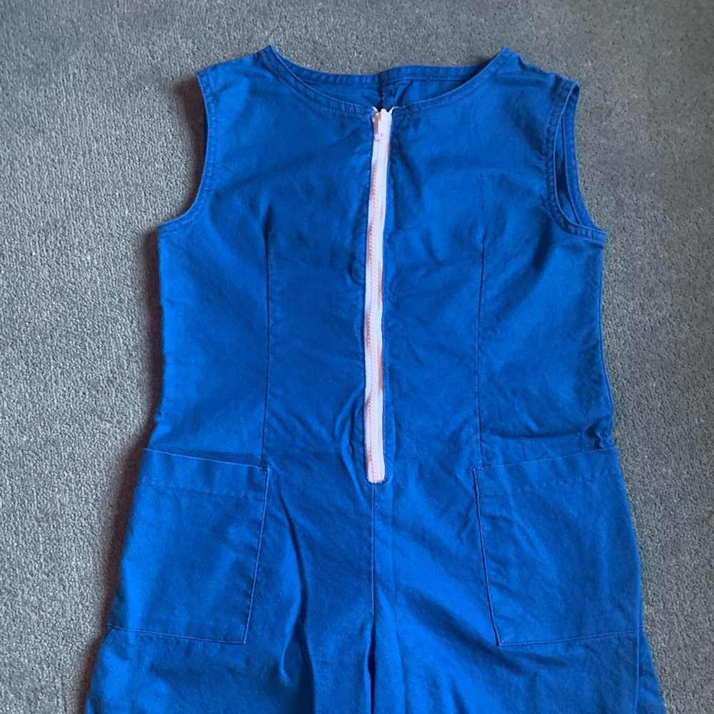 Vintage White Stag blue Romper